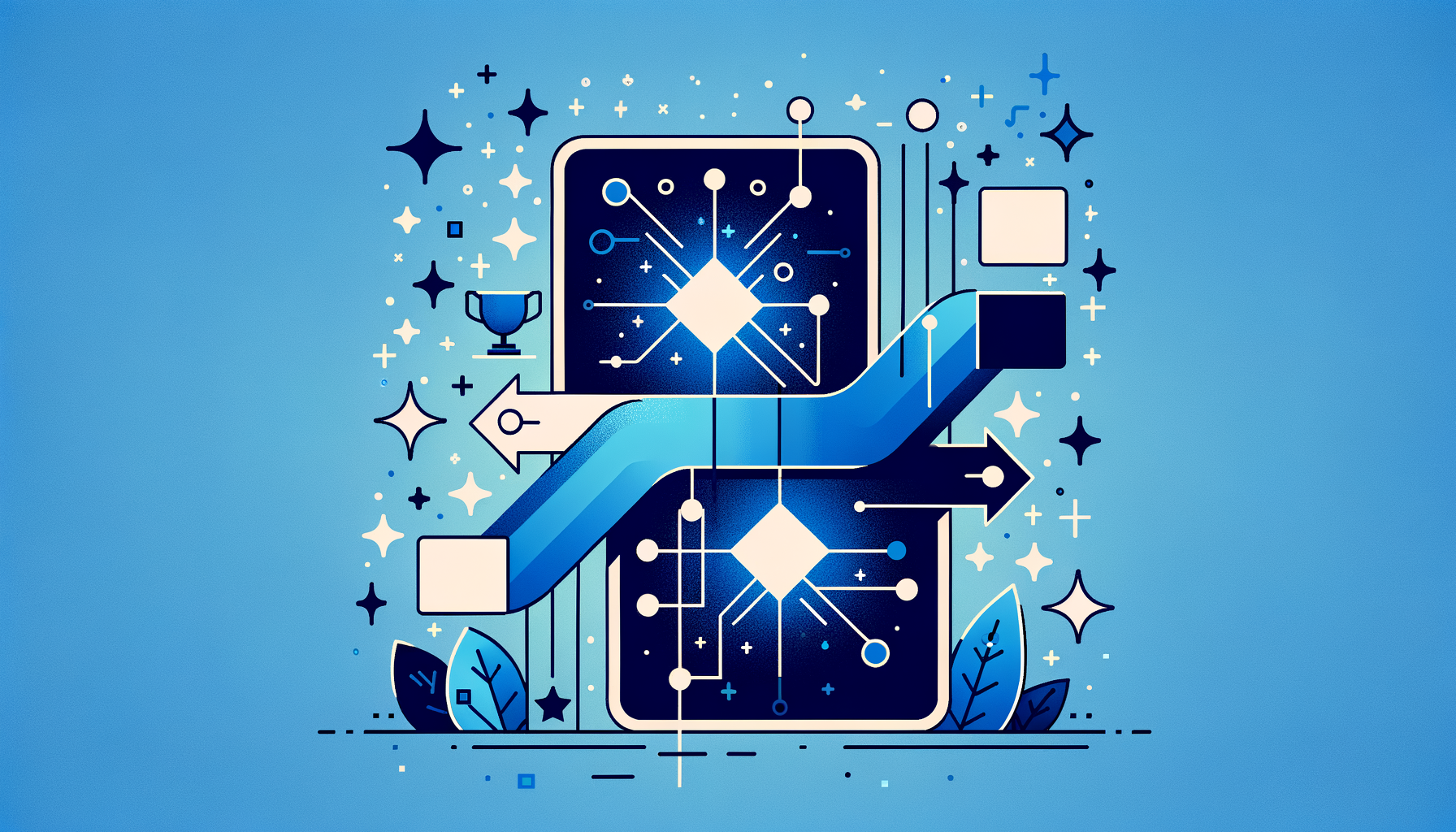 Sales engineer and AI collaboration illustration